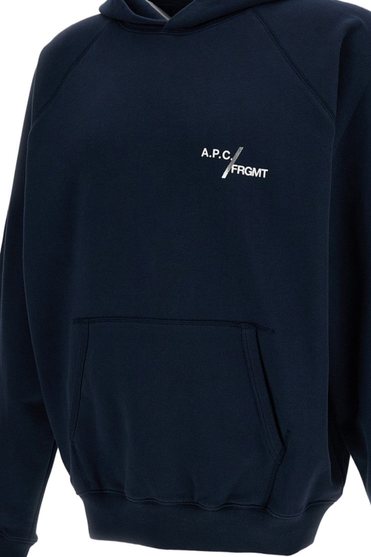 A.P.C. Blue Fragment Cotton Hooded Sweatshirt