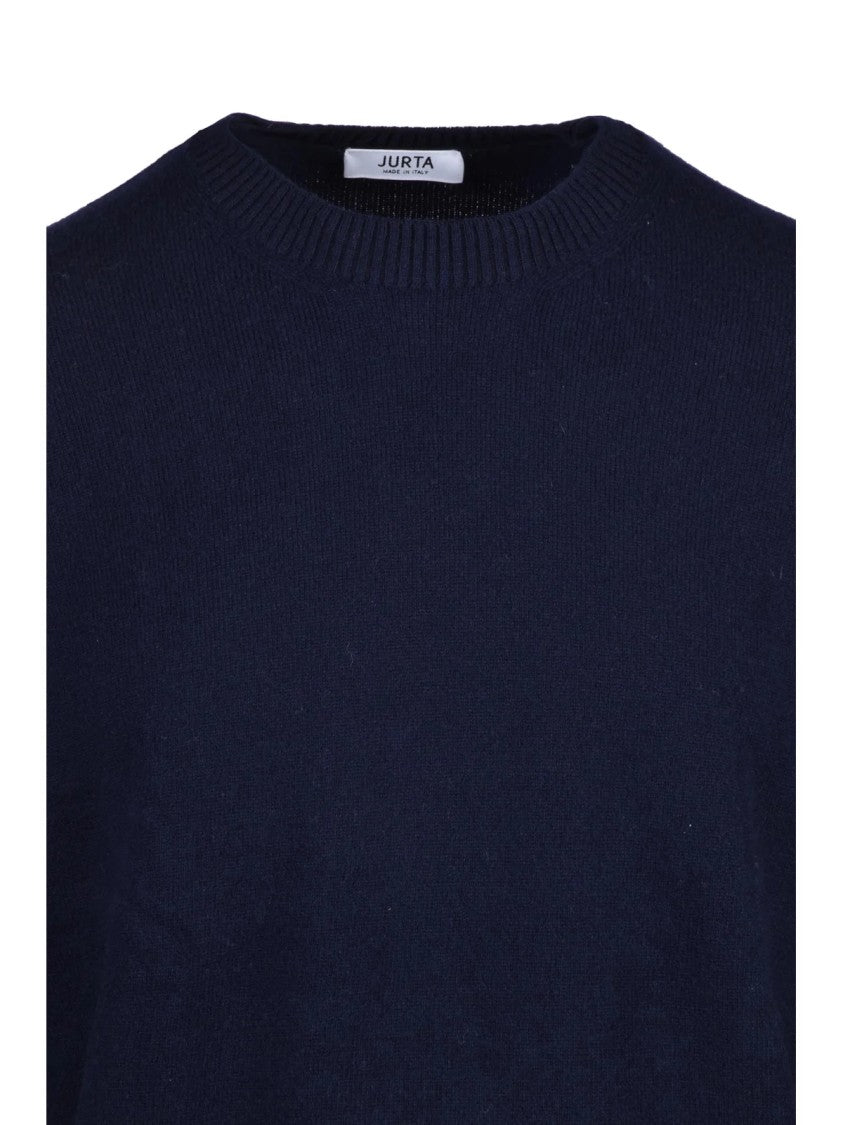 Jurta Multicolor Elbow Patches Merino Wool Crewneck Sweater