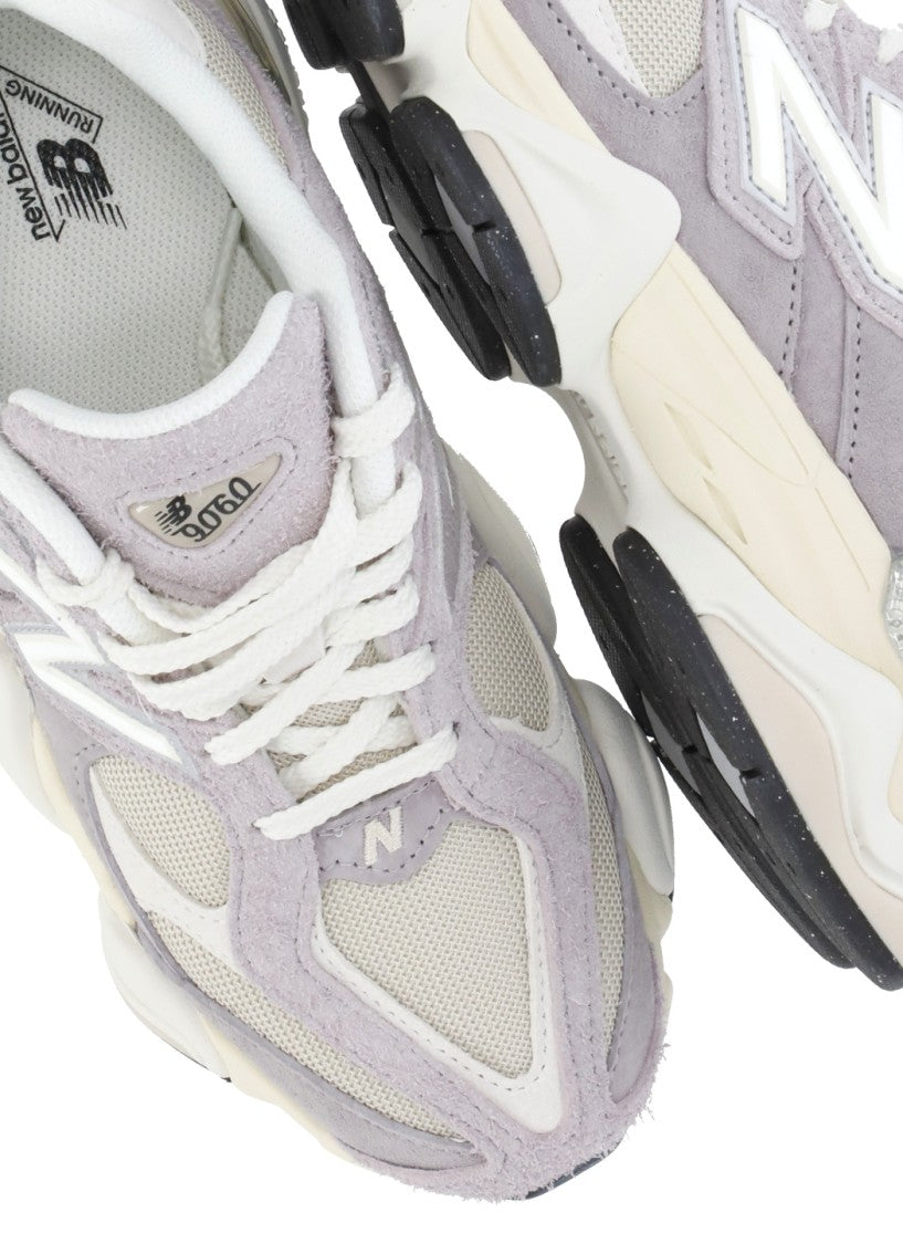 New Balance Lilac 9060 Leather-Fabric Sneakers