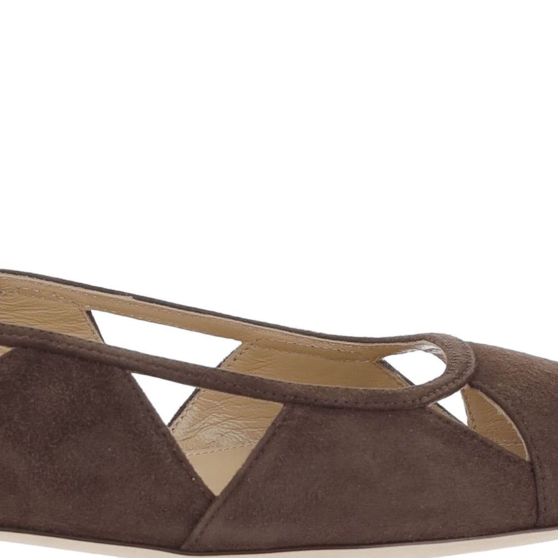 Arteana Savona Suede Flats With Geometric Cutouts And Tapered Toe
