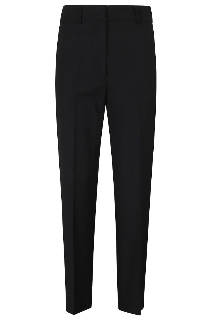 Seventy Black Belt-Loops Wool Straight-Leg Pants