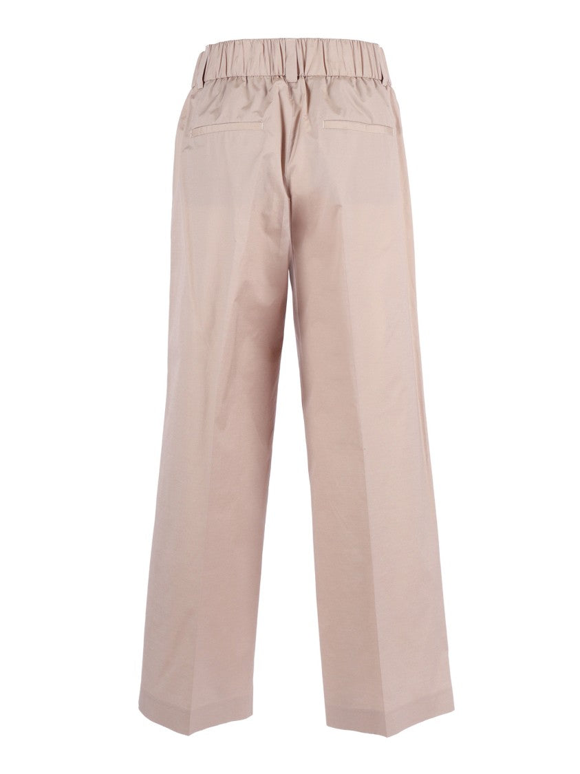 Peserico Cropped Wide-Leg Trousers With Elasticated Waistband