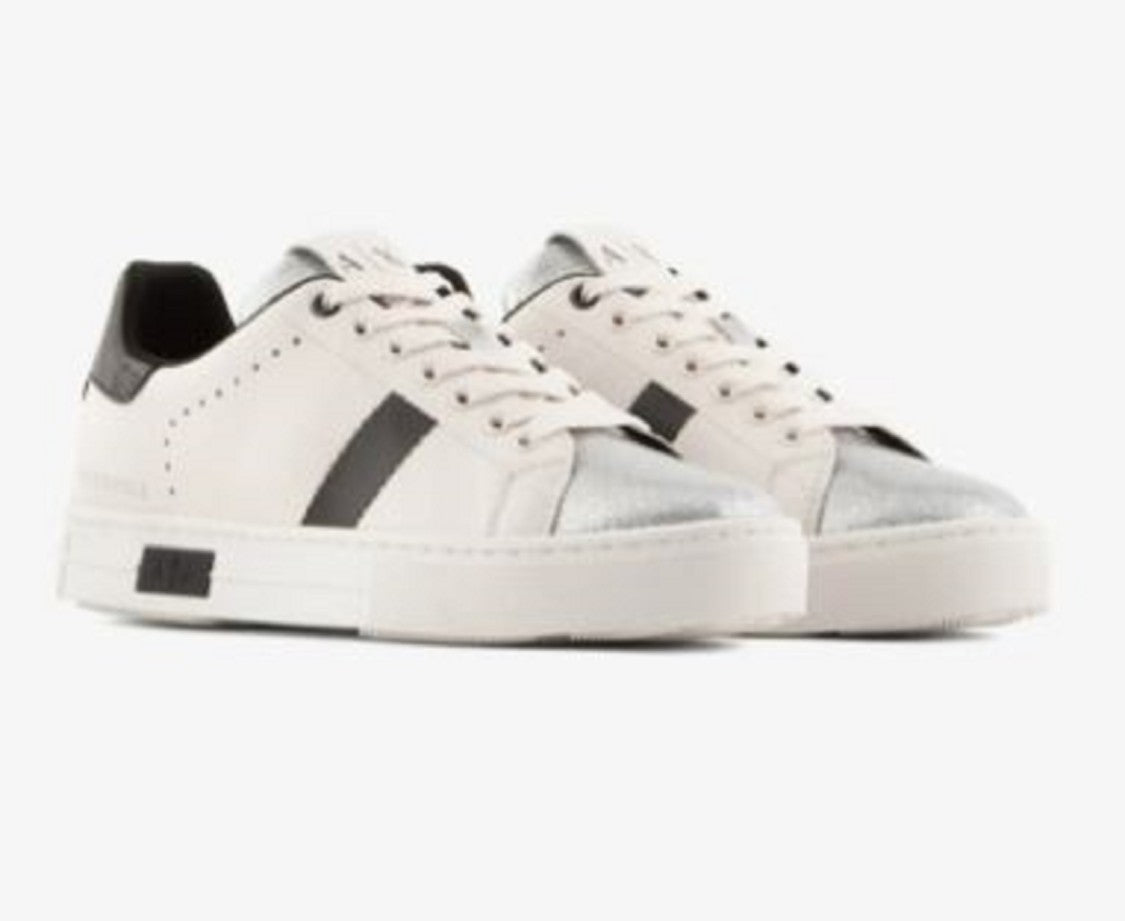 Armani Exchange White Leather Sneakers