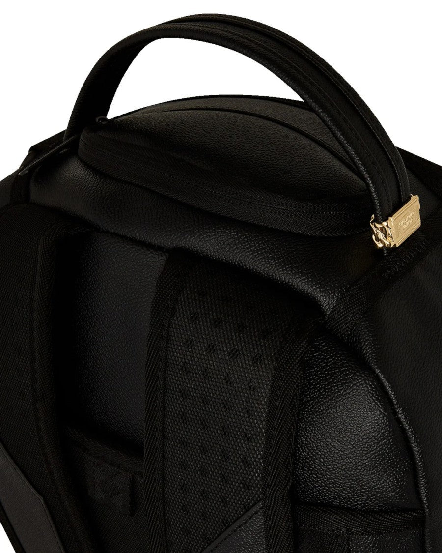 Sprayground Jagged-Design Black Backpack With Velvet Accents