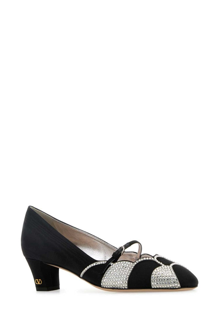 Valentino Garavani Black Fabric Bowow Pumps