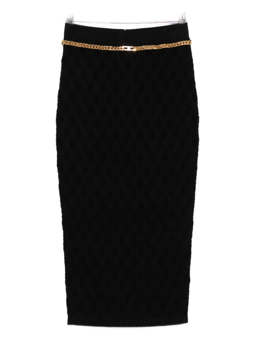 Elisabetta Franchi Fitted Pencil Midi Skirt
