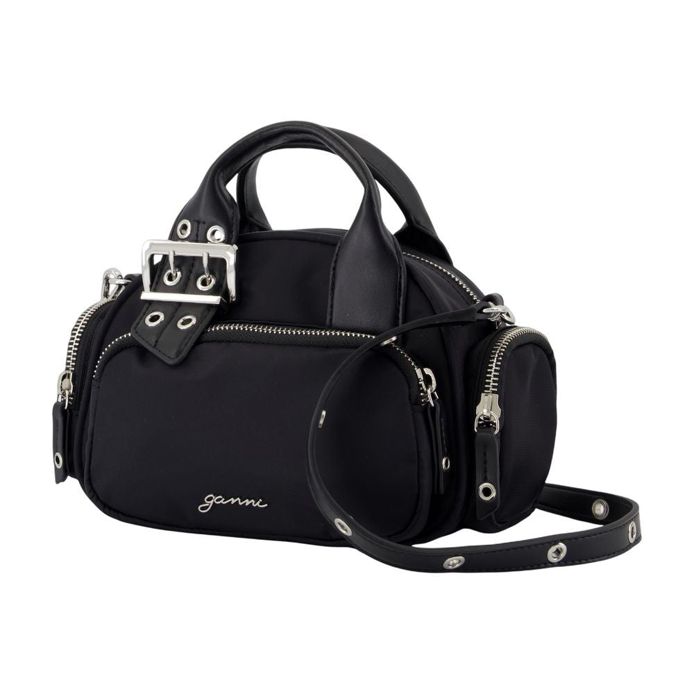 Ganni Bucky Polochon Small Crossbody - Nylon - Black