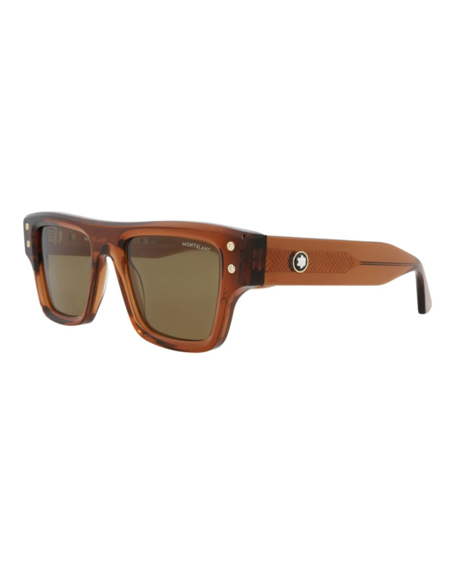 Montblanc Square-Frame Recycled Acetate Sunglasses