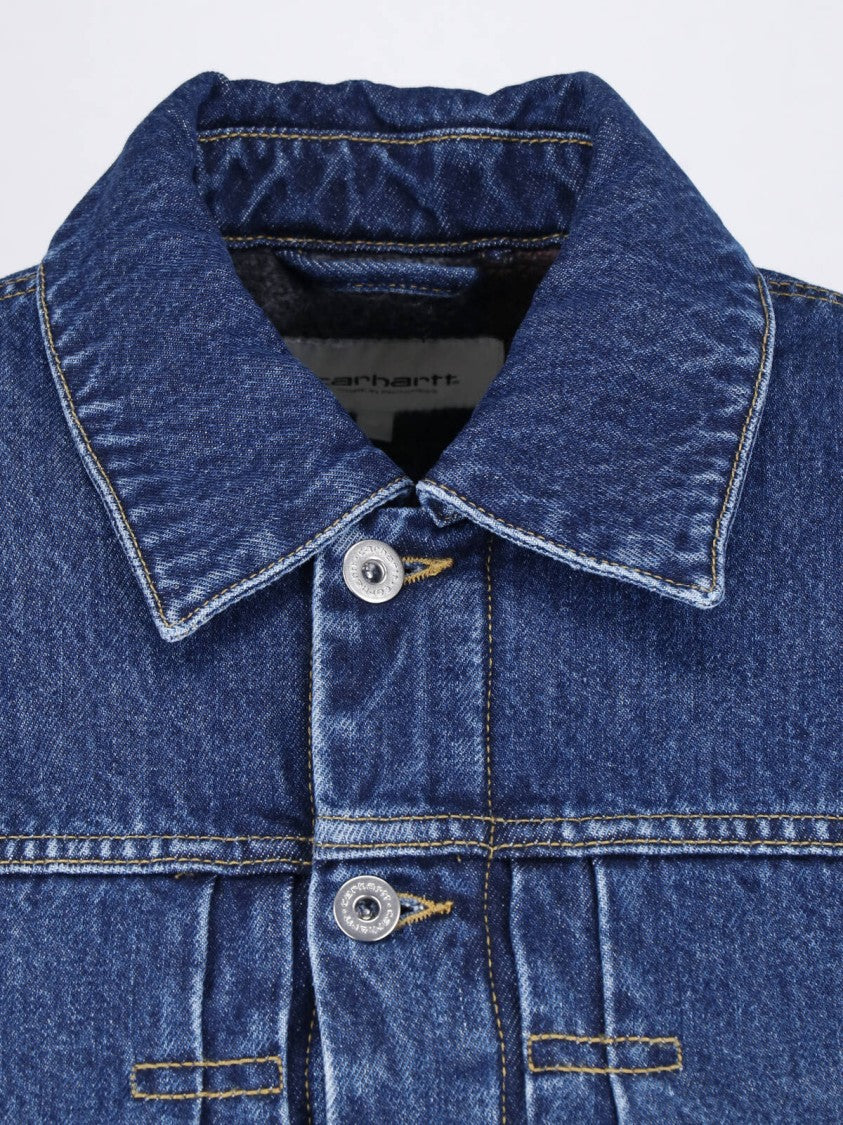 Carhartt Wip Blue Belmar Contrast Stitching Denim Jacket