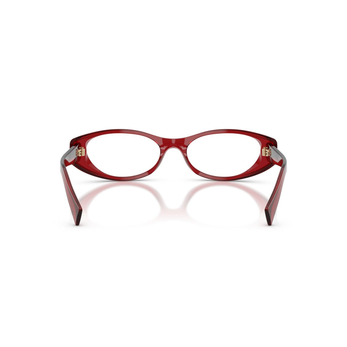 Miu Miu 0Mu 03Zv Translucent Red Acetate Oval Frame Sunglasses