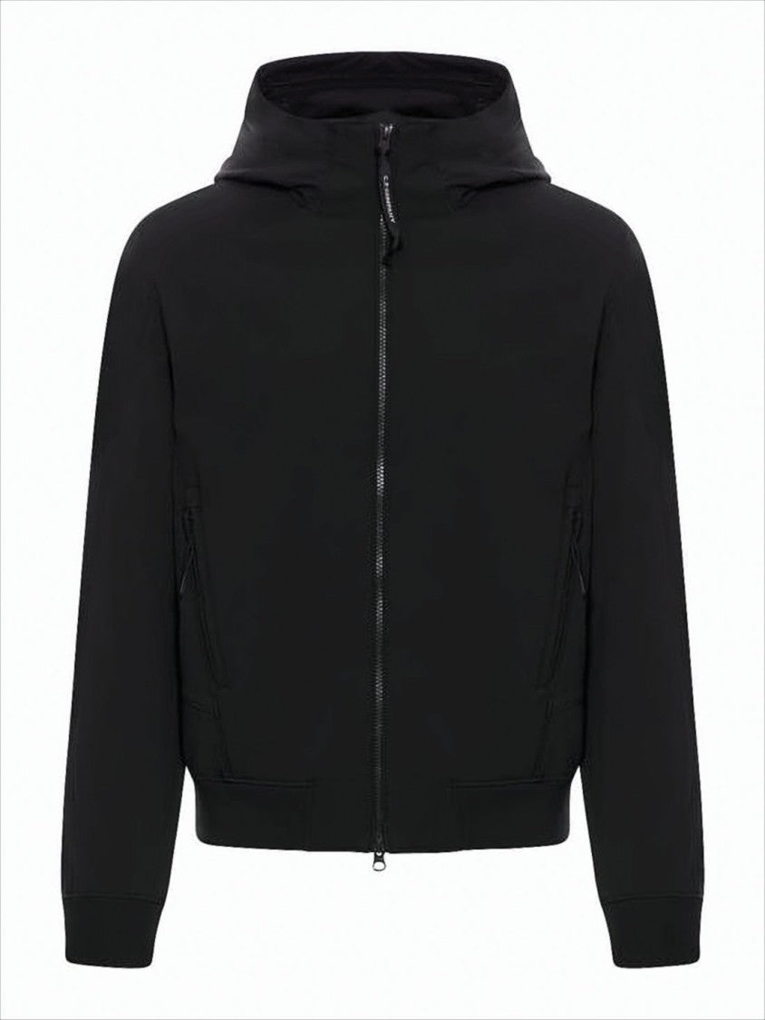 C.P. Company Hooded Black Jacket With Zippered Pockets
