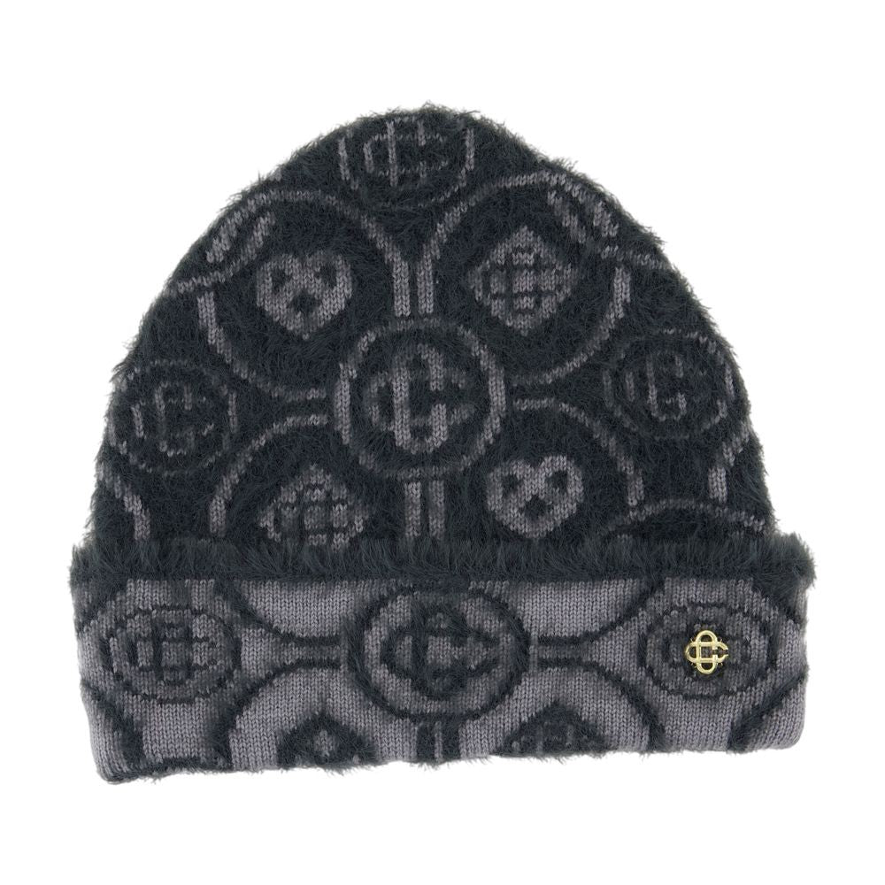 Casablanca Fluffy Monogram Beanie - Nylon - Grey