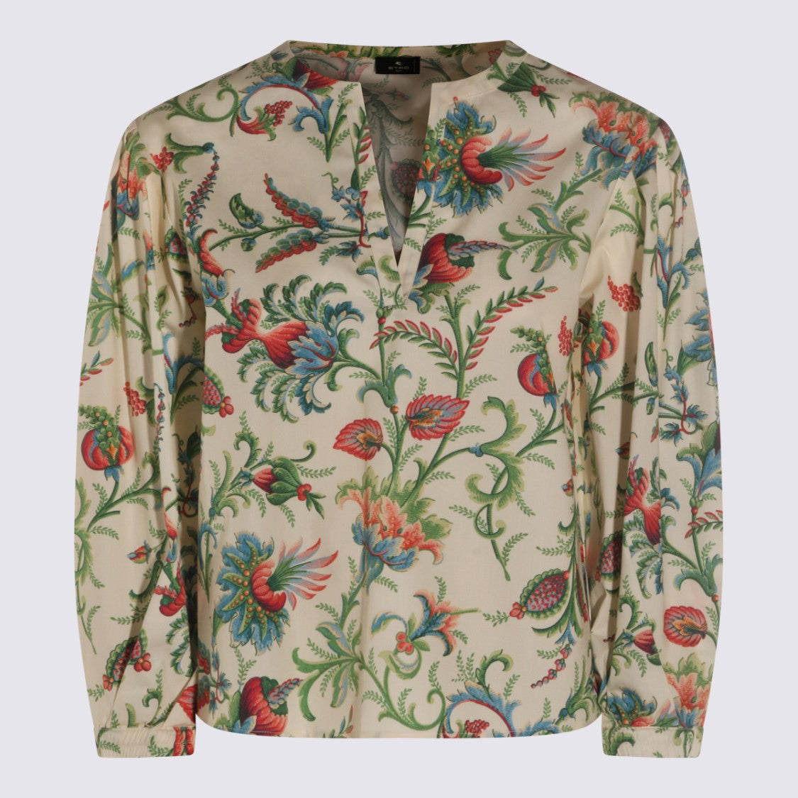 Etro Boxy-Fit Floral Print Cotton Top