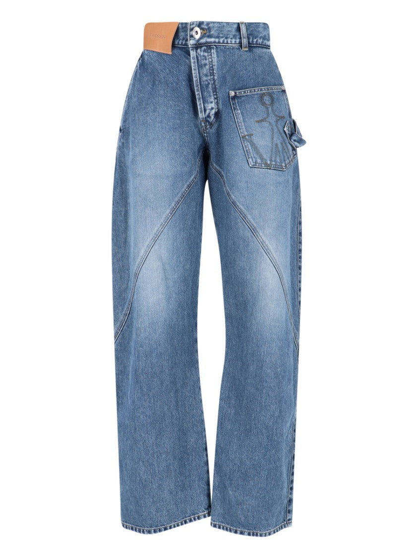 J. W. Anderson Azure Twisted Workwear High-Waisted Jeans