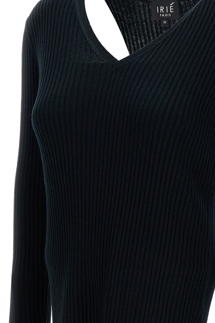 Irie' Classic Solid Black Sweater With Round Neckline