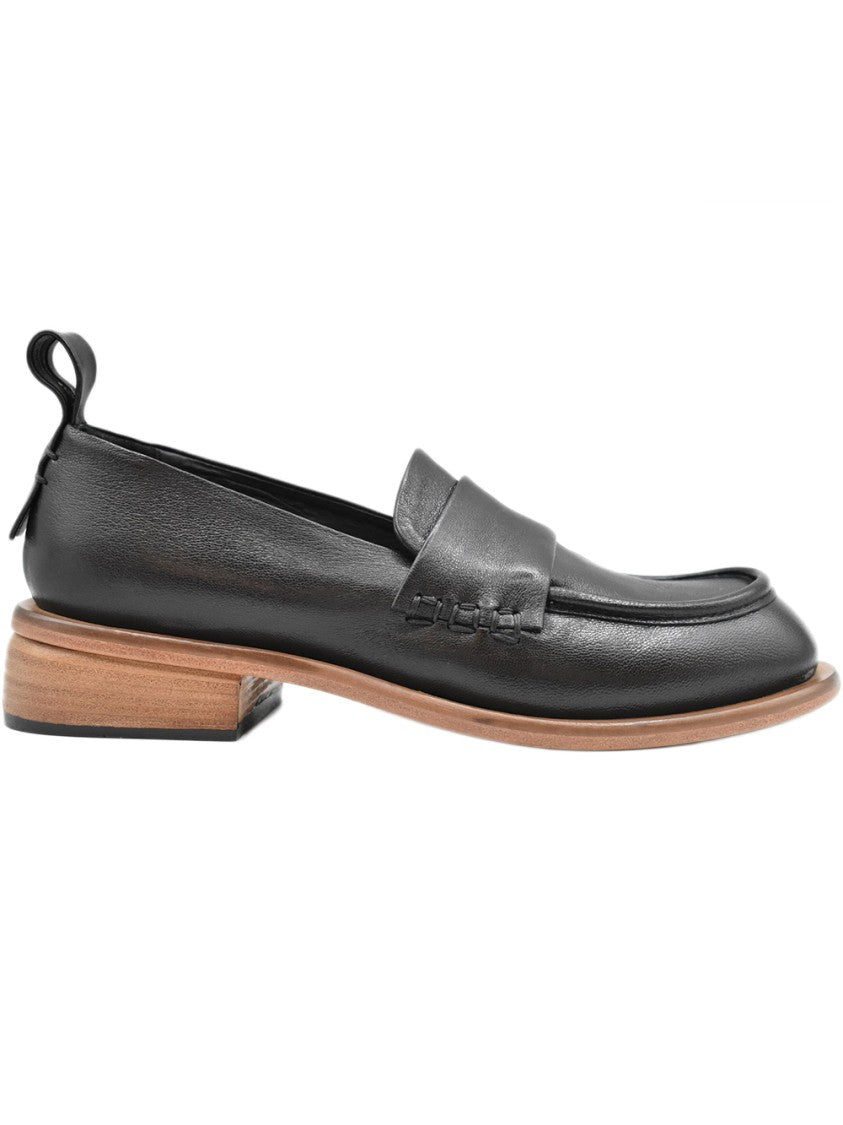 Ernesto Dolani Black Leather Flat Shoes