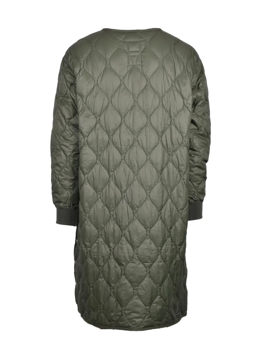 Taion Long Quilted Nylon Down Jacket With Thermal Insulation