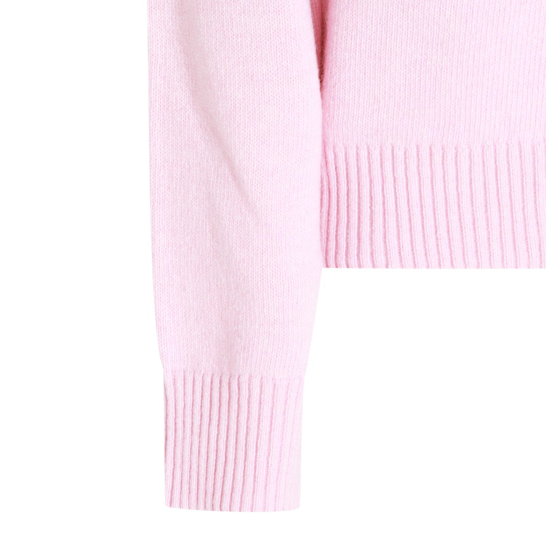 Ganni Wool Knit Sweater With Graphic Print And Ribbed Detailing