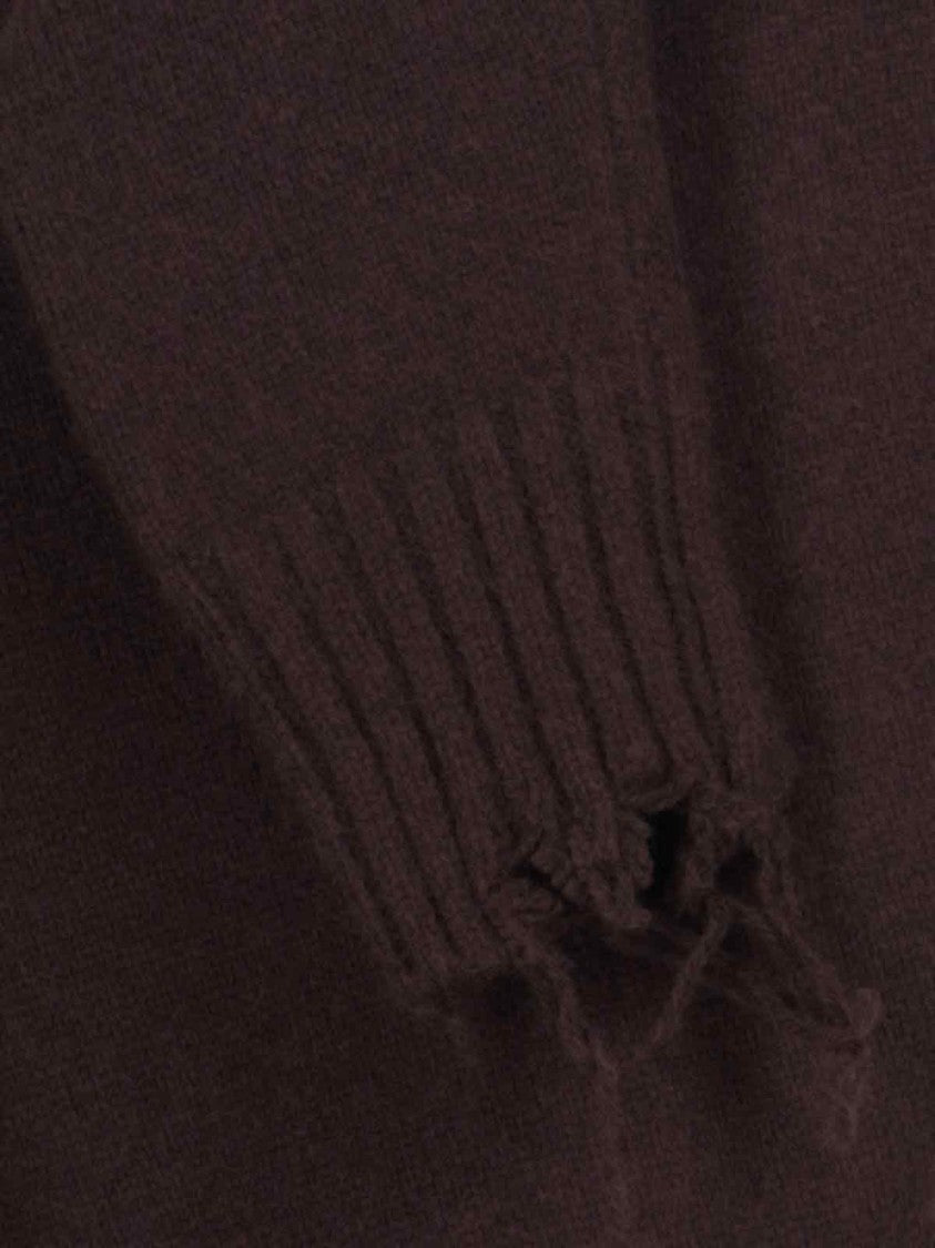 Low Classic Damage Crop Sweater – Brown