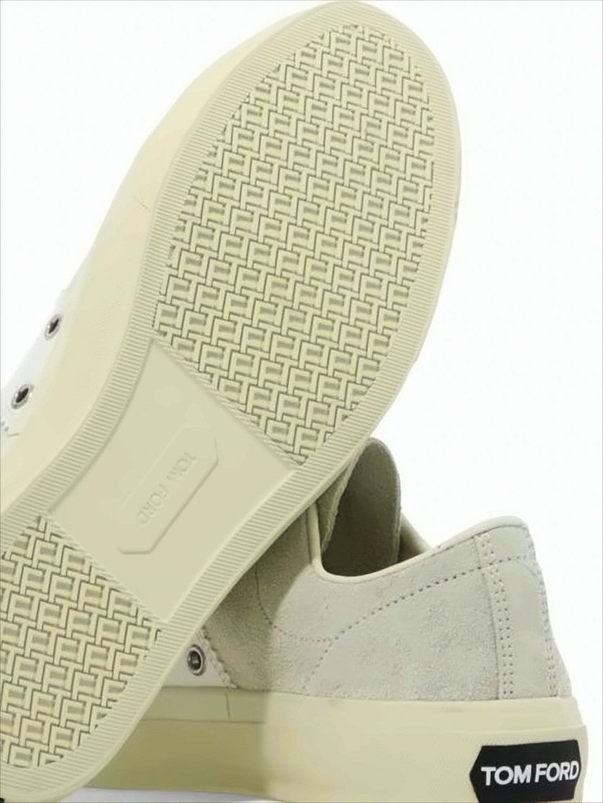Tom Ford Minimalist Low-Top Suede Sneakers With Leather Accents