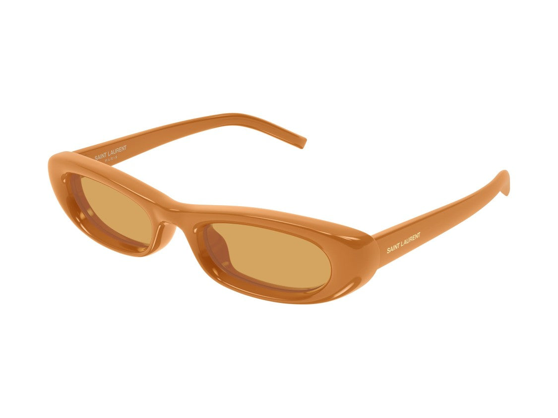 Saint Laurent Sl 557 Shade Plump Glossy Amber Rectangular Sunglasses