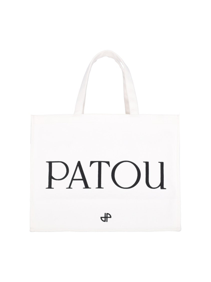 Patou Large Logo Tote Bag – White