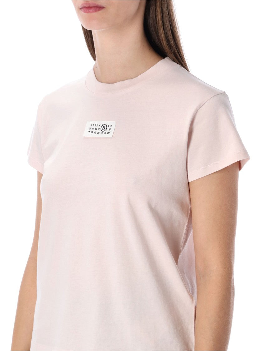 Mm6 By Maison Margiela Slim Fit Light Pink Cotton T-Shirt