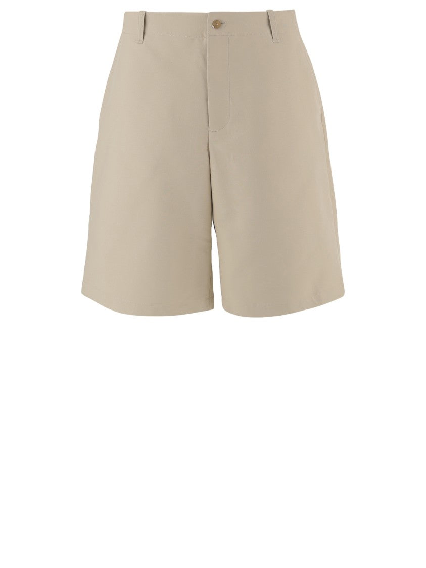 Jacquemus Knee-Length Beige Shorts With Button Closure