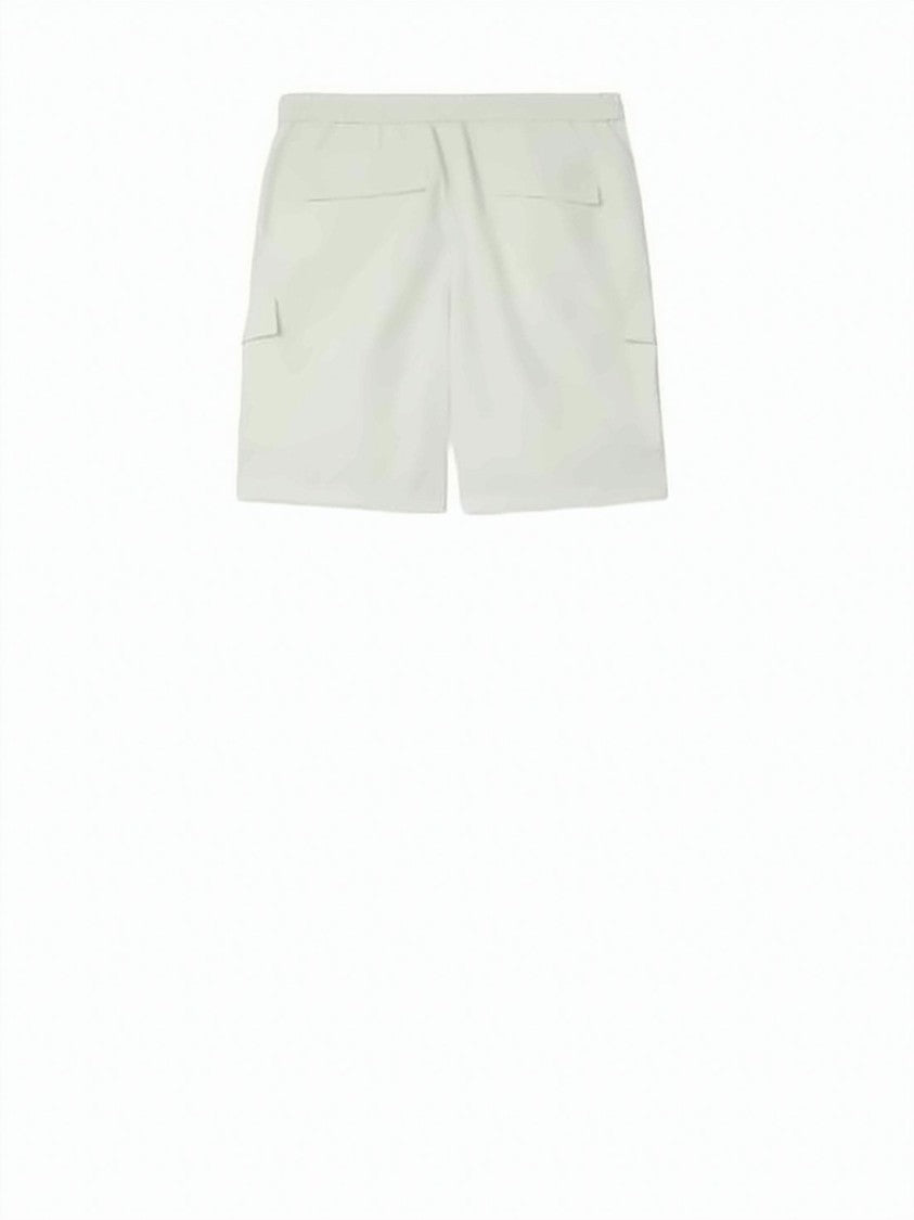 Kenzo Neutrals Minimalist Elastic Waist Drawstring Shorts