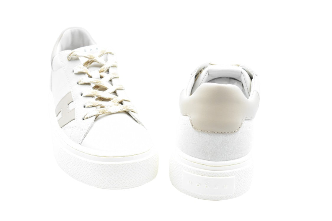 Hogan White Leather Chunky Sole Memory Sneakers