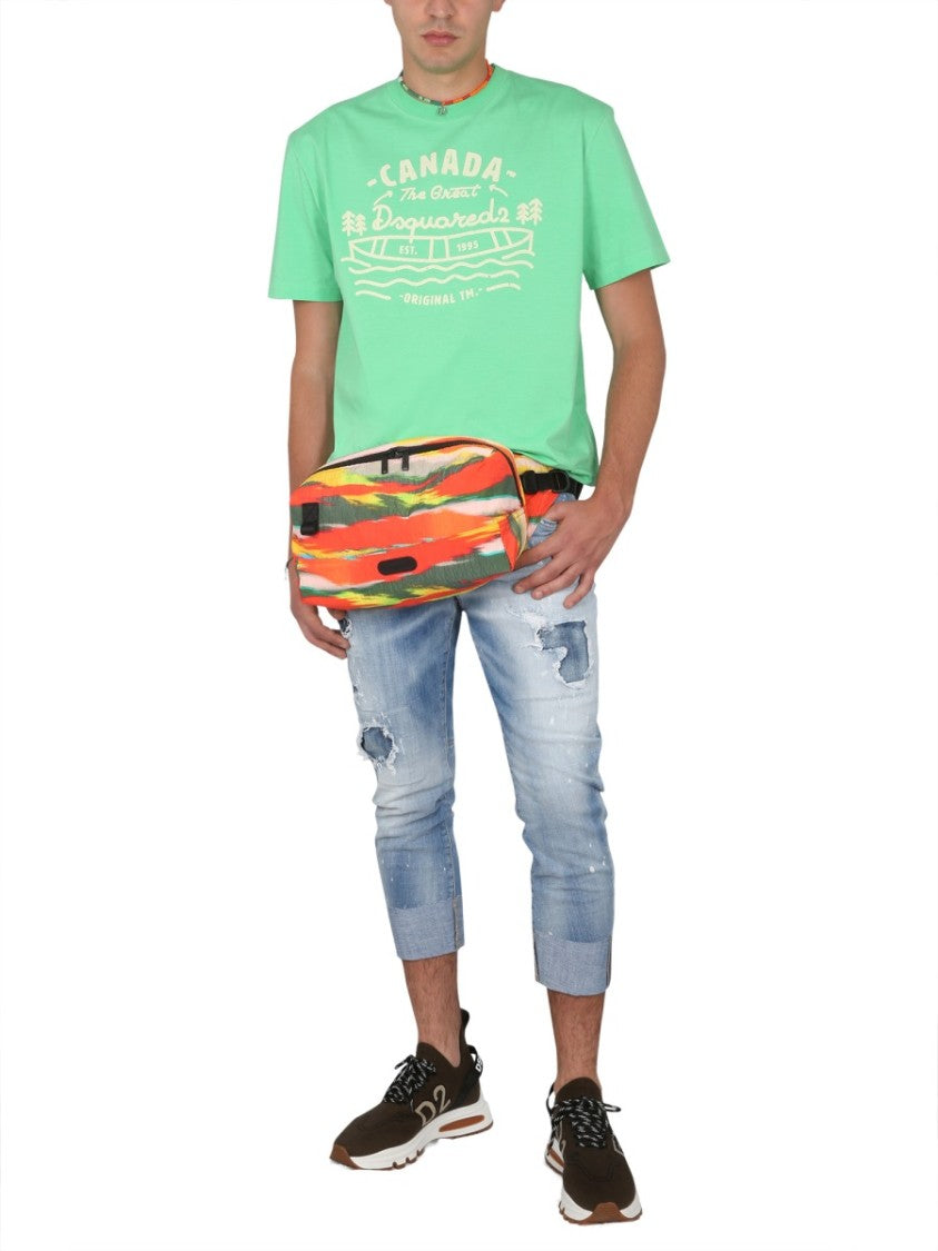 Dsquared2 Vibrant Green Logo Print Tee