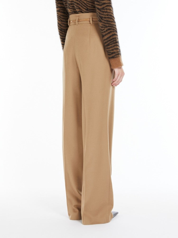 Max Mara High-Waisted Wool Crêpe Trousers With Front Pleats