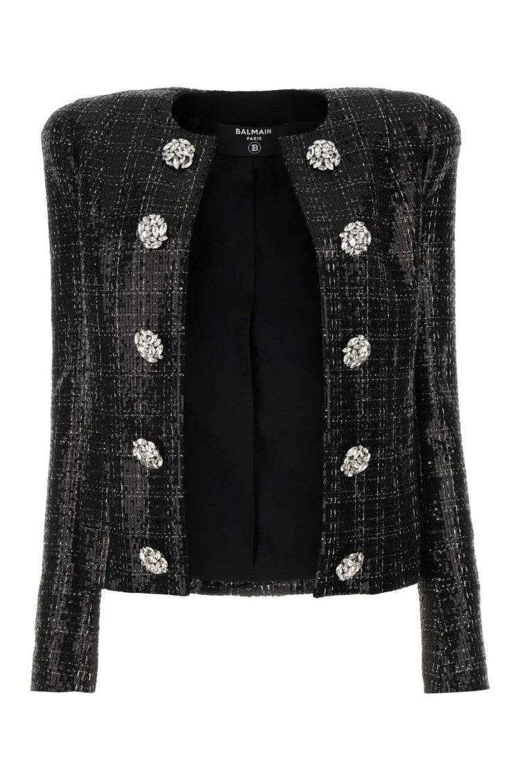 Balmain Black Tweed Blazer