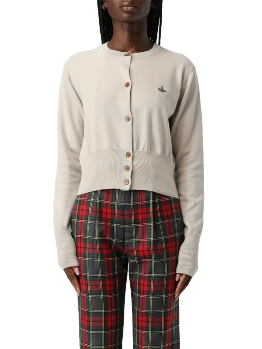 Vivienne Westwood Cropped Knit Cardigan With Fitted Waistband