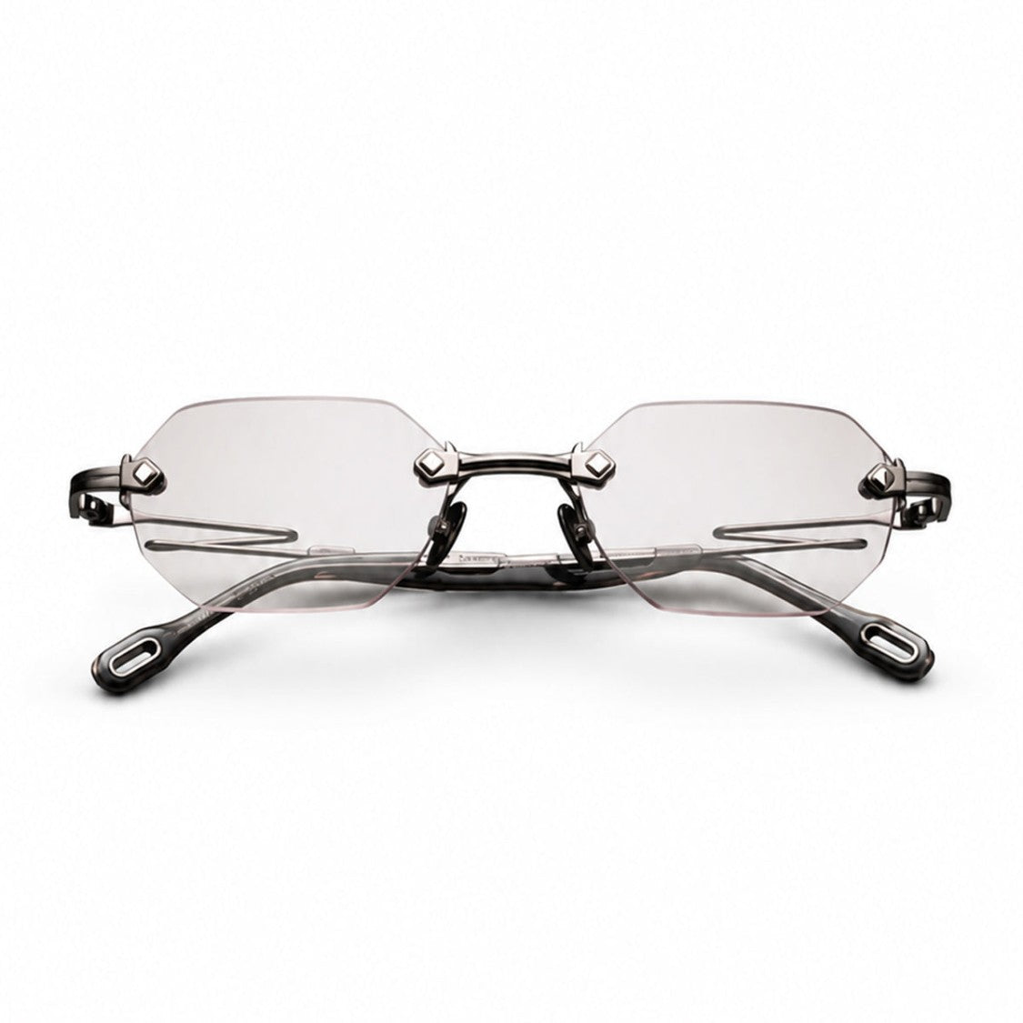 Capote Eyewear C33 Rimless Paper Clip Geometric Sunglasses