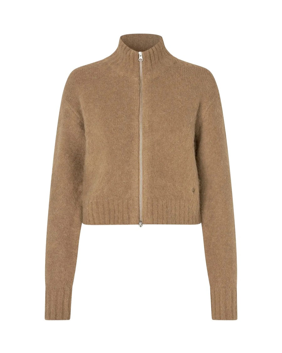 Samsøe Samsøe Lead Gray Sajeanne Brushed Zip-Through Cardigan