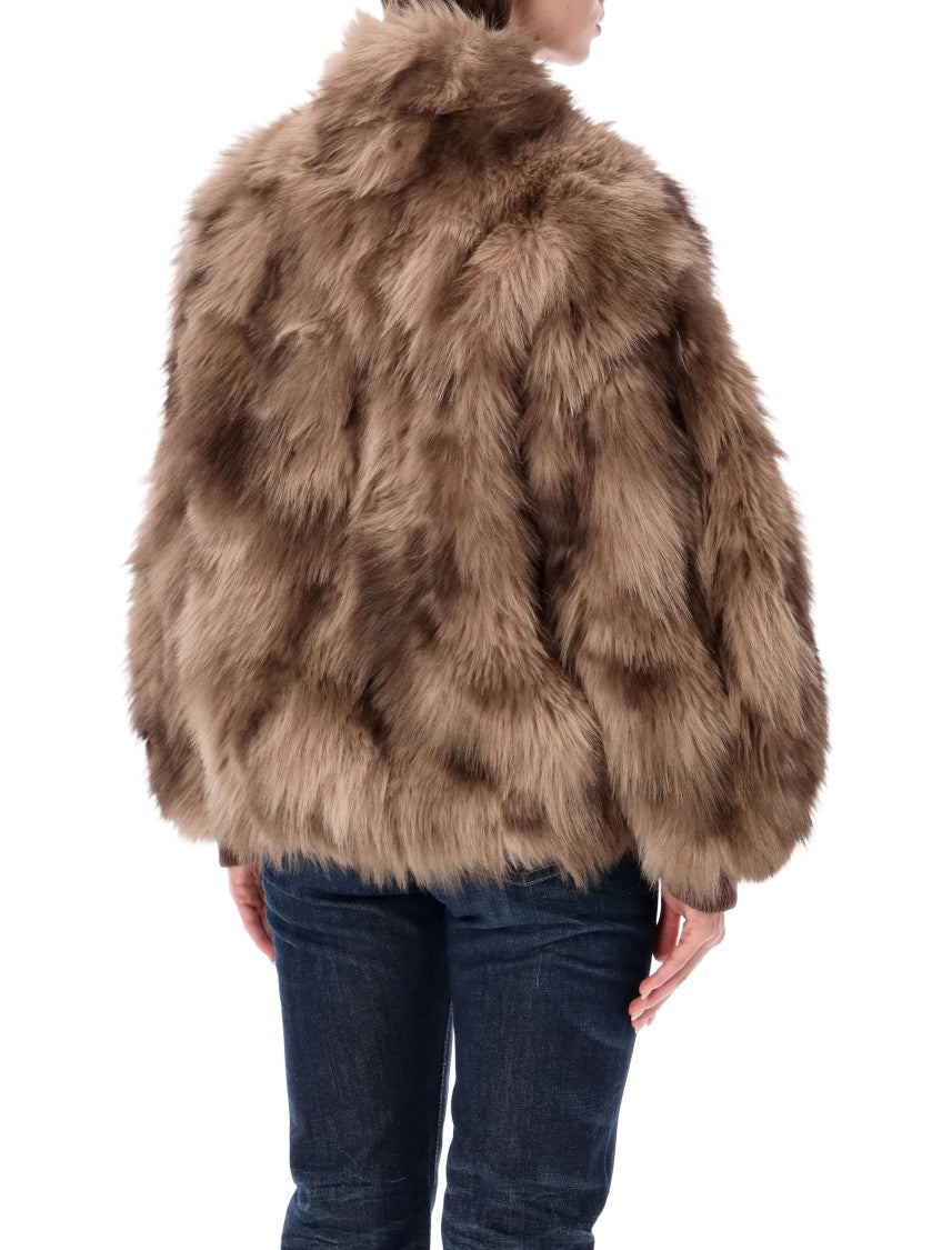 Sword Bomber Eco Martora Plush Voluminous Bomber Jacket