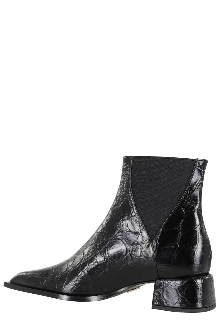 Giampaolo Viozzi Crocodile-Pattern Ankle Boots With Glossy Finish