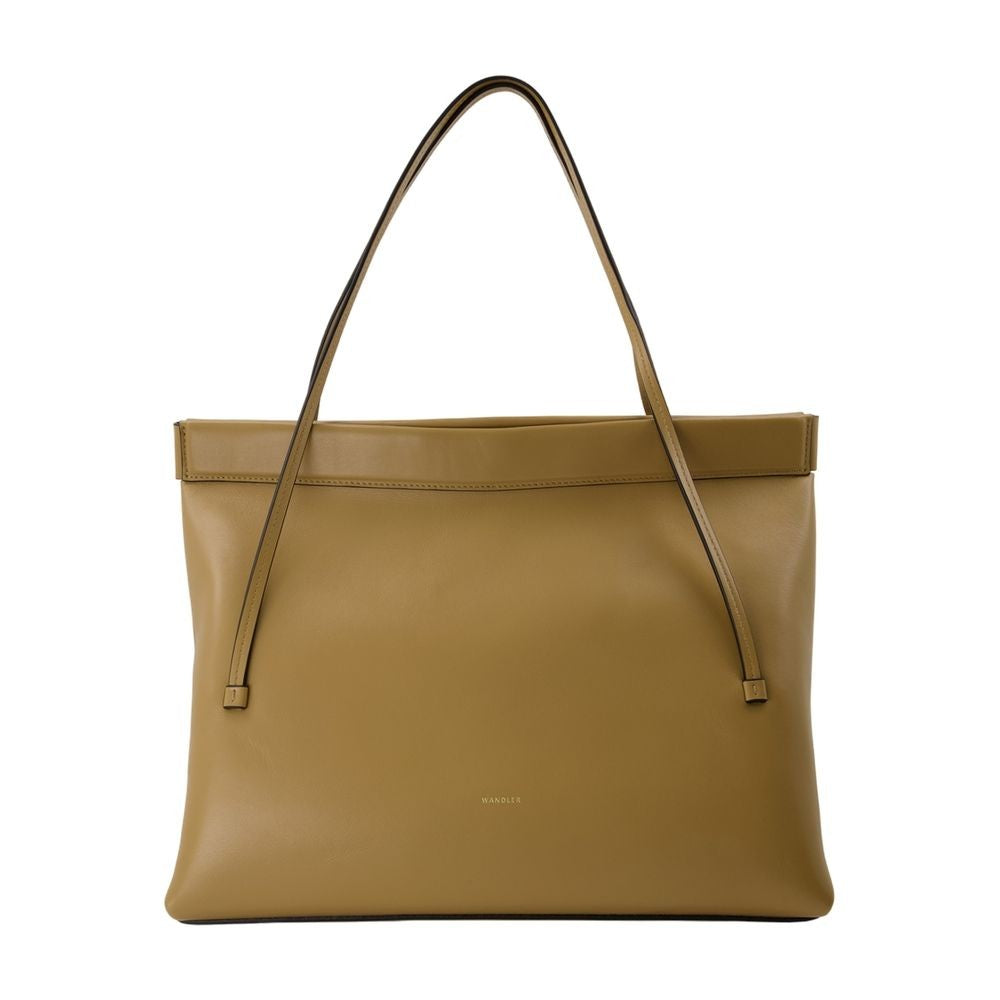 Wandler Brown Leather Tote Bag With Structured Silhouette