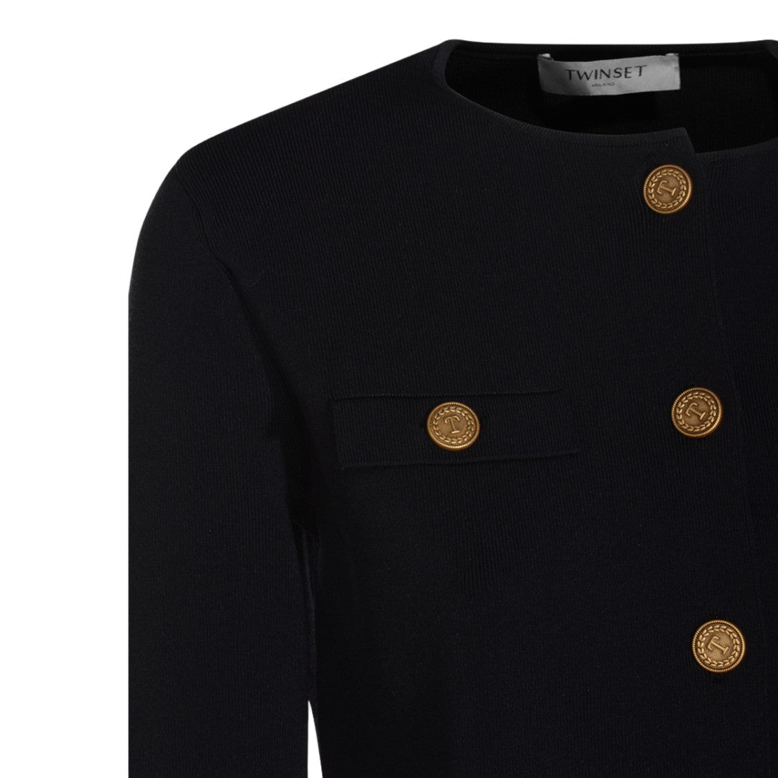 Twin-Set Black Jacket With Round Neckline