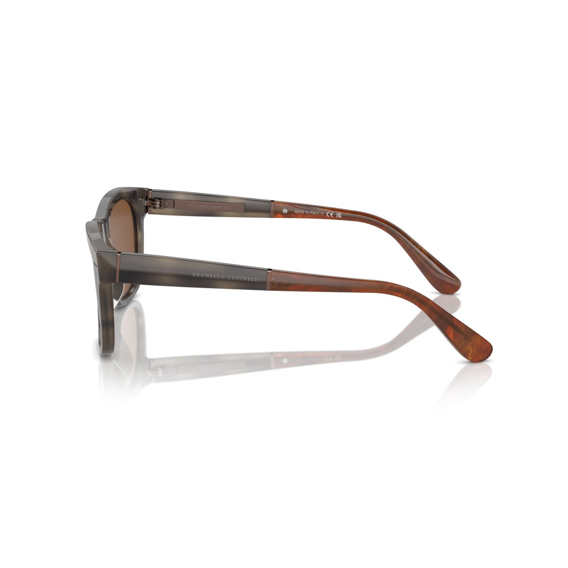 Brunello Cucinelli 0Bc4003s Rectangular Acetate Sunglasses With Smoky Brown Finish