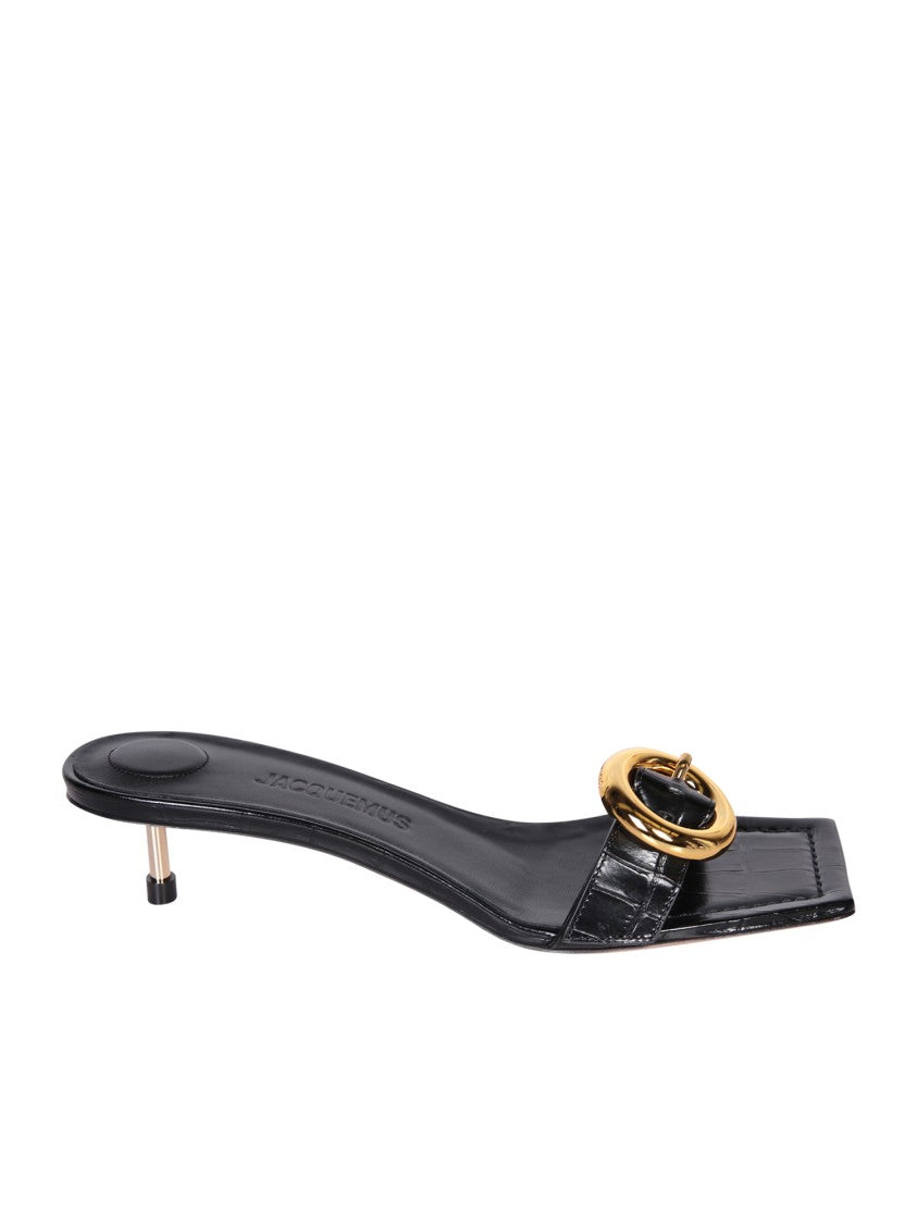 Jacquemus Open-Toe Sandals With Gold-Tone Buckle