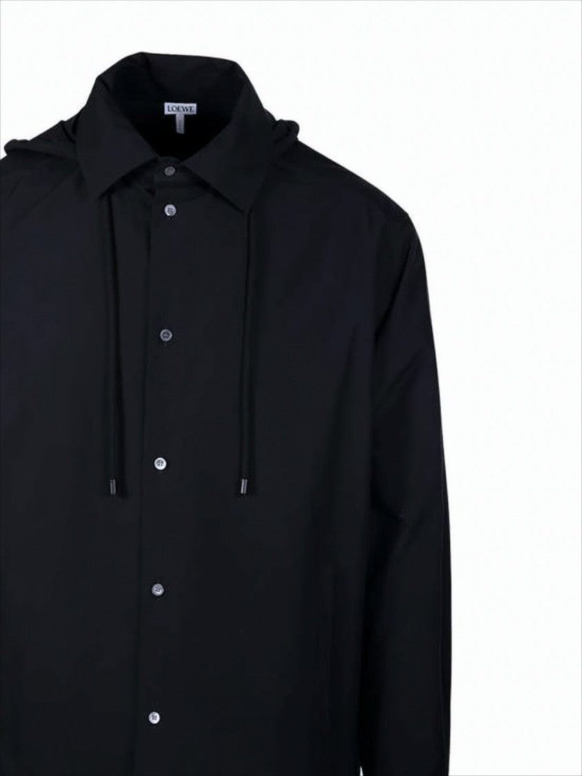 Loewe Relaxed-Fit Black Cotton Jacket With Hood