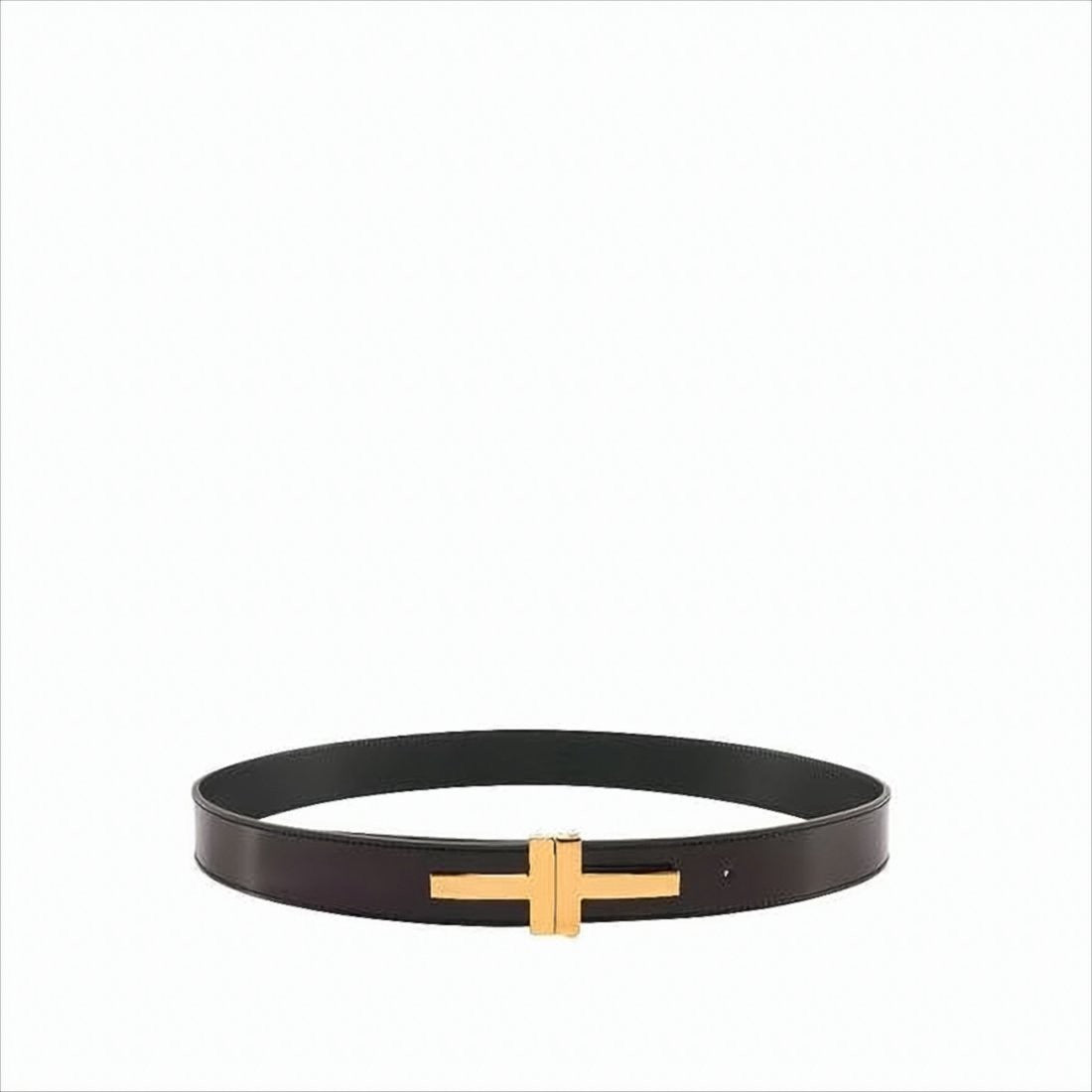 Tom Ford Smooth Coffee Calf Leather Belt