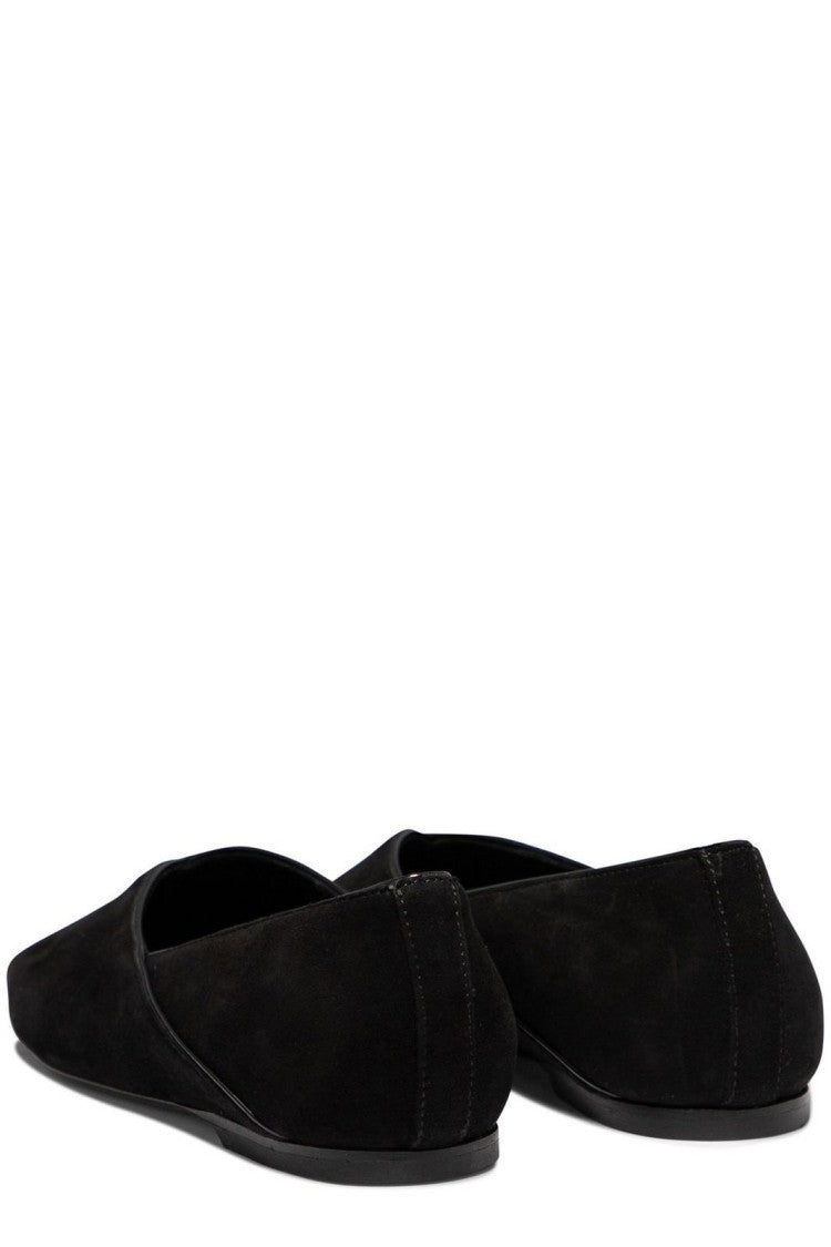 Totême Suede Flat Shoes With Pointed Toe Design By Totême