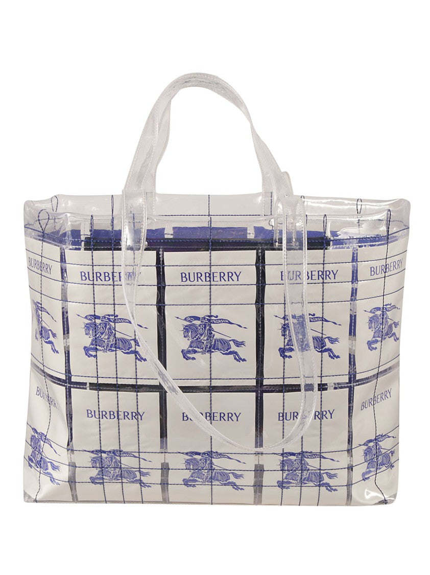 Burberry Transparent Structured Bag With Classic Equestrian Motif