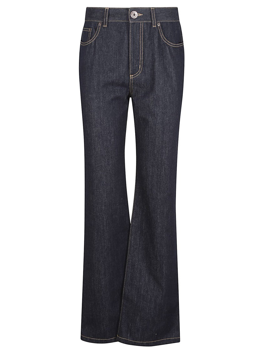 Alexander Mcqueen Slightly Flared Blue Denim Jeans