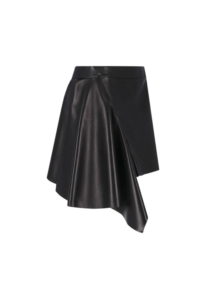 Givenchy Asymmetrical Draped Mini Skirt In Smooth Lambskin Leather
