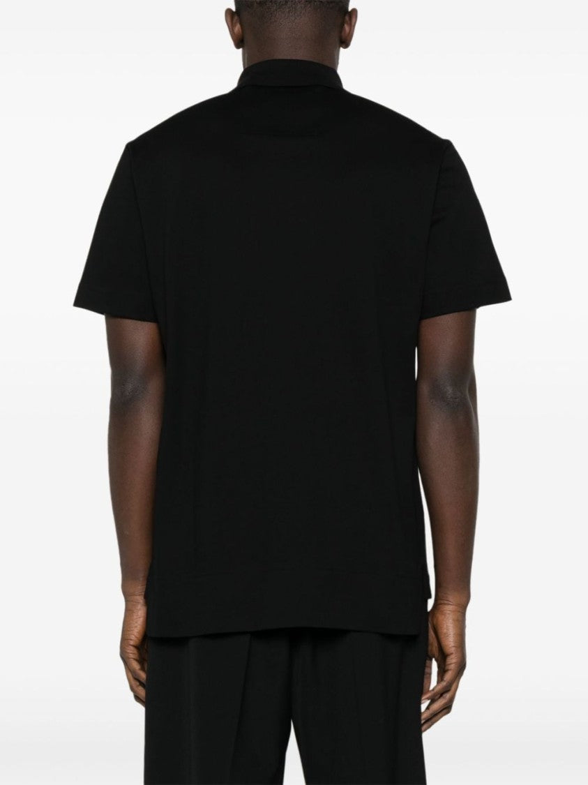 Givenchy Black Cotton Piqué Embroidered Monogram Polo