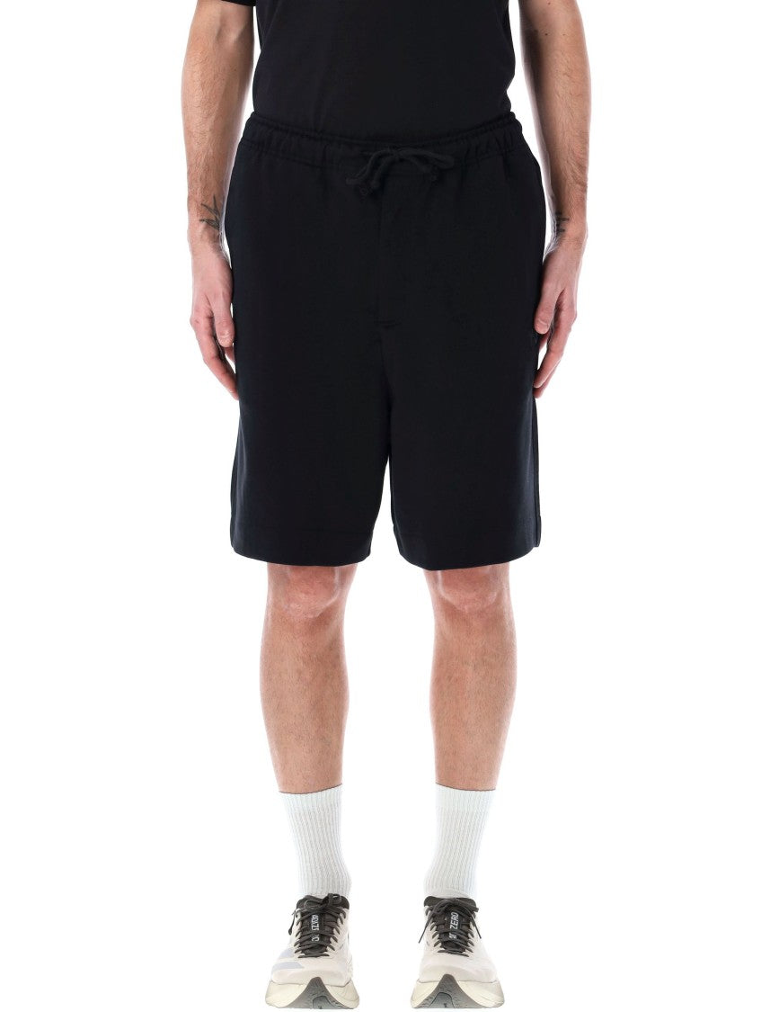 Y-3 Black French Terry Shorts With Functional Pockets